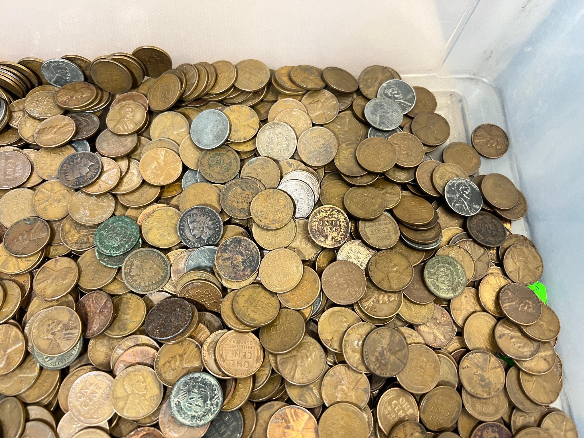 25+ pounds of Wheat cents w/ some Indianhead cents