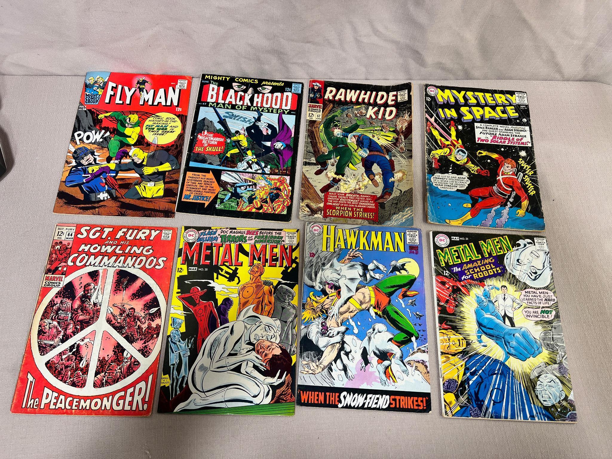 8- 12 Cent Comics, Metal Men, Fly Man, Rawhide Kid, Hawkman and more, see all pics