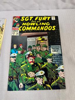 Early lot of 6 War related Comics, Sgt Fury, Army War Heroes and more, most are 12 cent