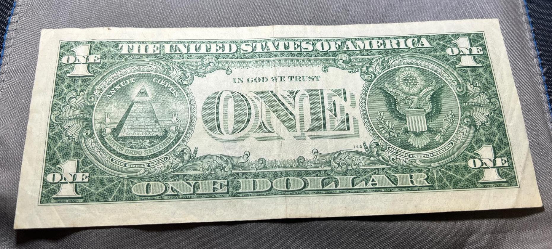 1957 One Dollar Silver Certificate, minimal circulation