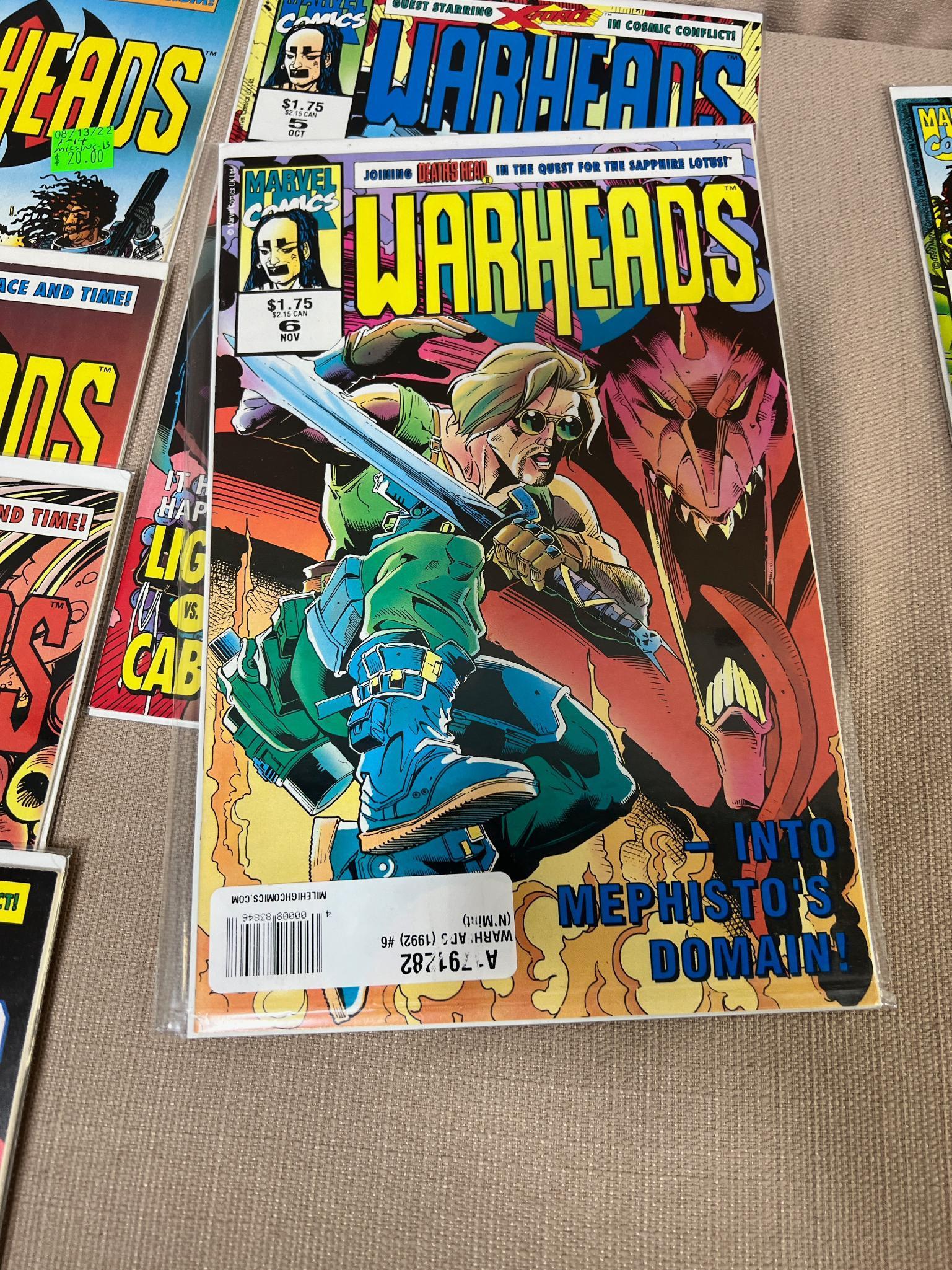 12- Warheads comic books, includes 1-11 and issue 14