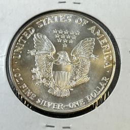 1986 US Silver Eagle .999 silver, GEM UNC