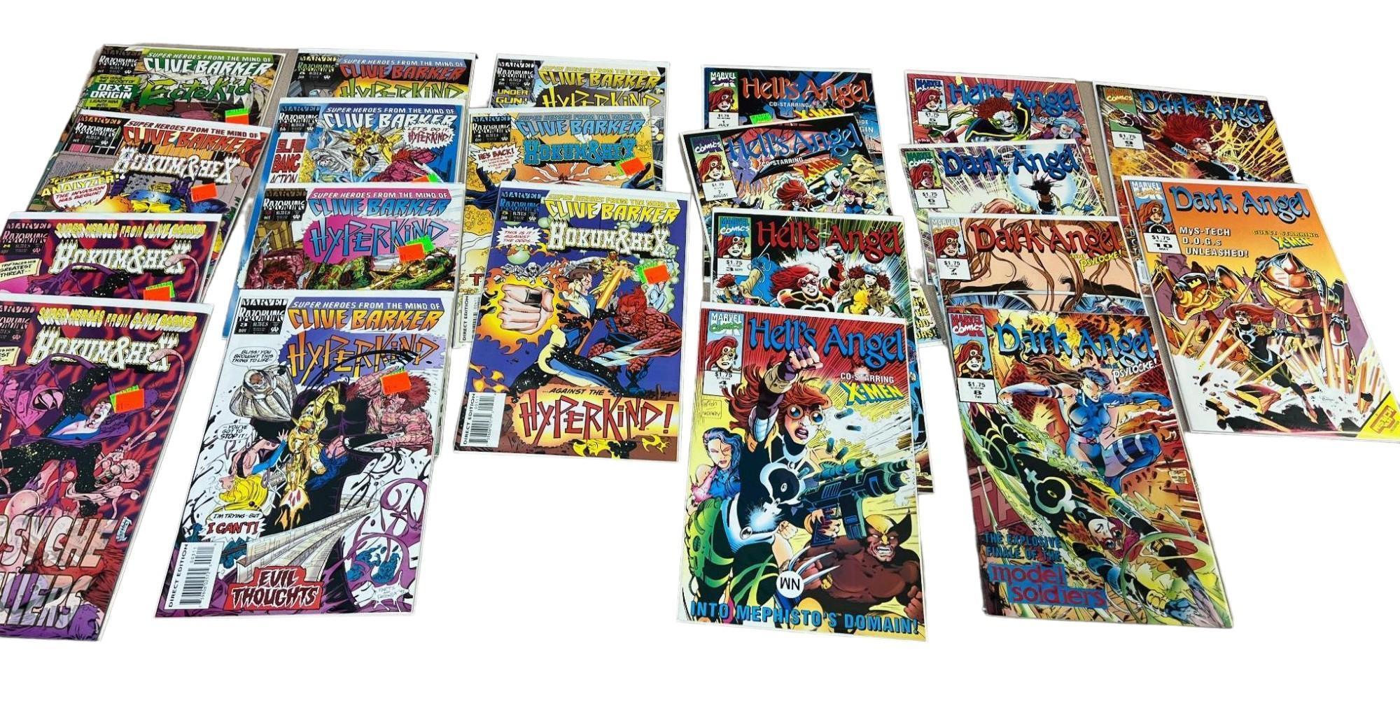 21- Marvel Comics, Dark Angel, Hell's Angels, Clive Barker, see list below