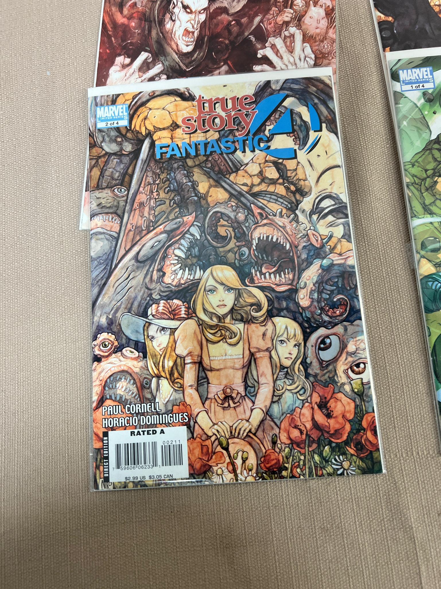 14 Marvel Comics, True Story Fantastic Four 1-4, and asst. GI Joe Comic books