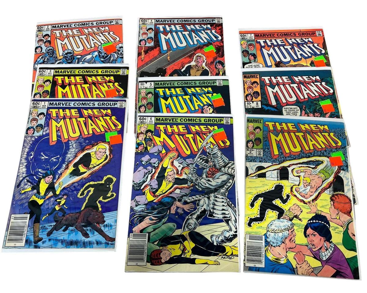 9- The New Mutants comic books, issues 1-9