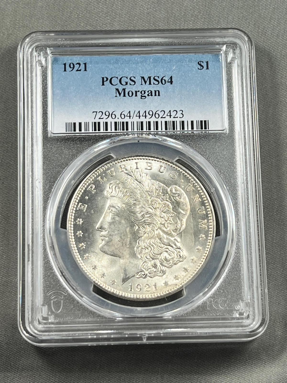 AUCTION SPOTLIGHT! 1921 Morgan Silver in PCGS MS64 Holder