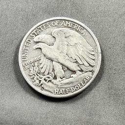 1941-D US Walking Liberty Half Dollar, 90% Silver