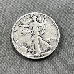 1945-S US Walking Liberty Half Dollar, 90% Silver