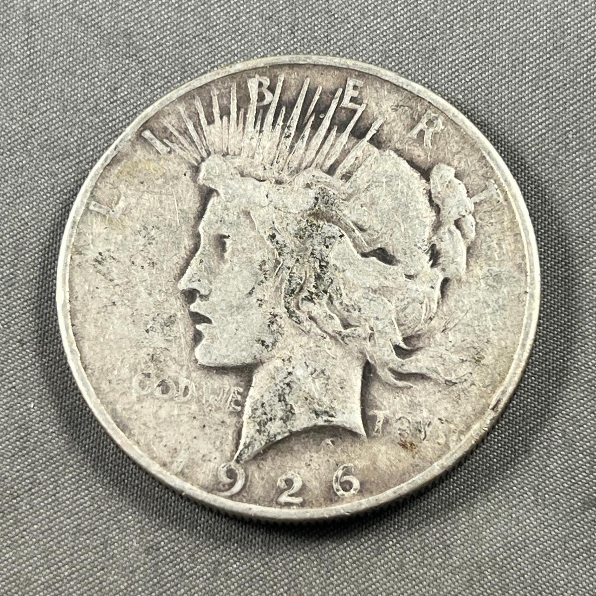 1926-D Peace Silver Dollar, 90% silver