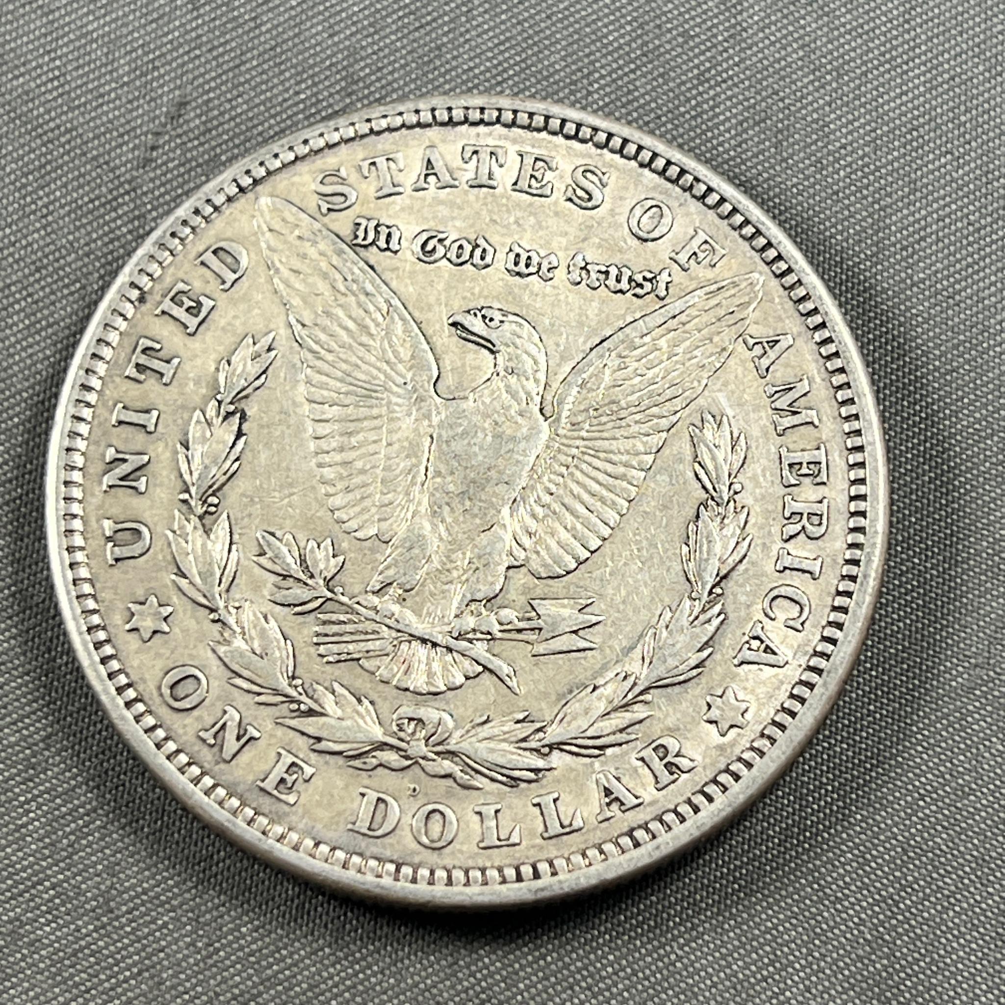 1921-D Morgan Silver Dollar, 90% silver