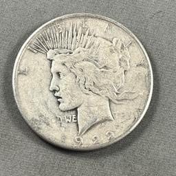 1922-S Peace Silver Dollar, 90% silver