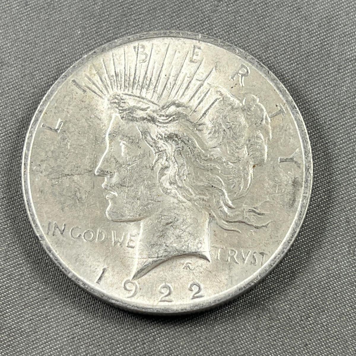 1922 Peace Silver Dollar, 90% silver