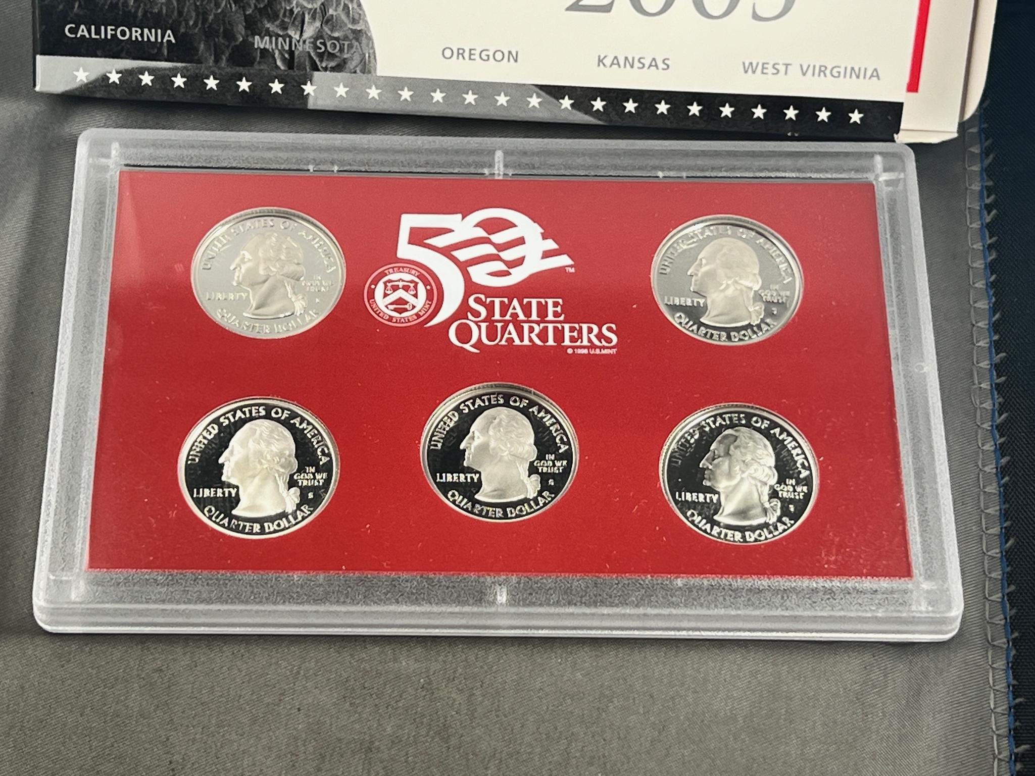 SILVER 2005-S Statehood Quarter set