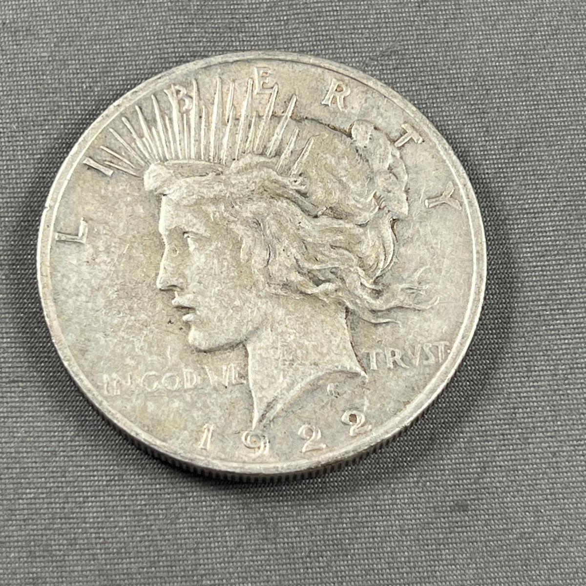 1922 Peace Silver Dollar, 90% silver