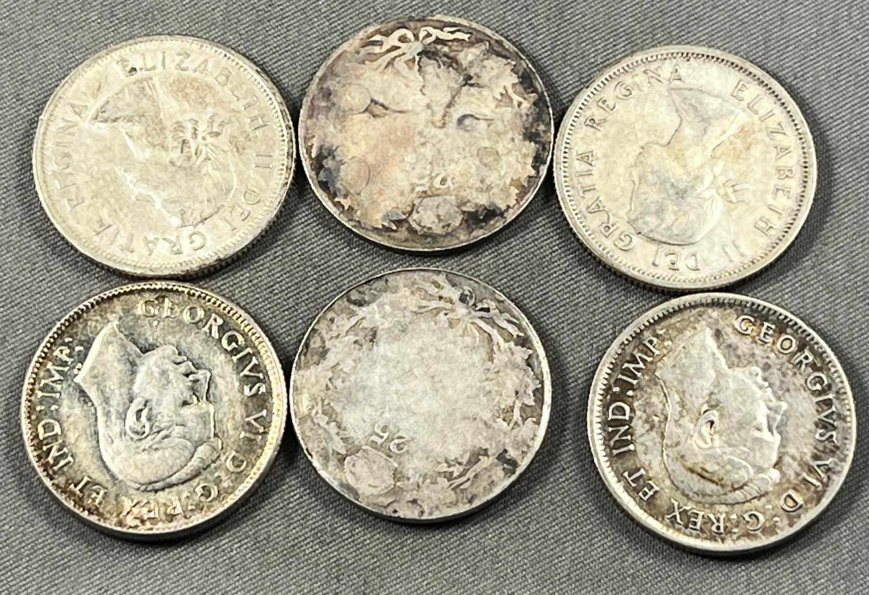 6- Silver Canadian Quarters, 2 are sterling silver