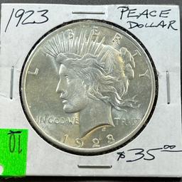 1923 Peace Silver Dollar, 90% Silver