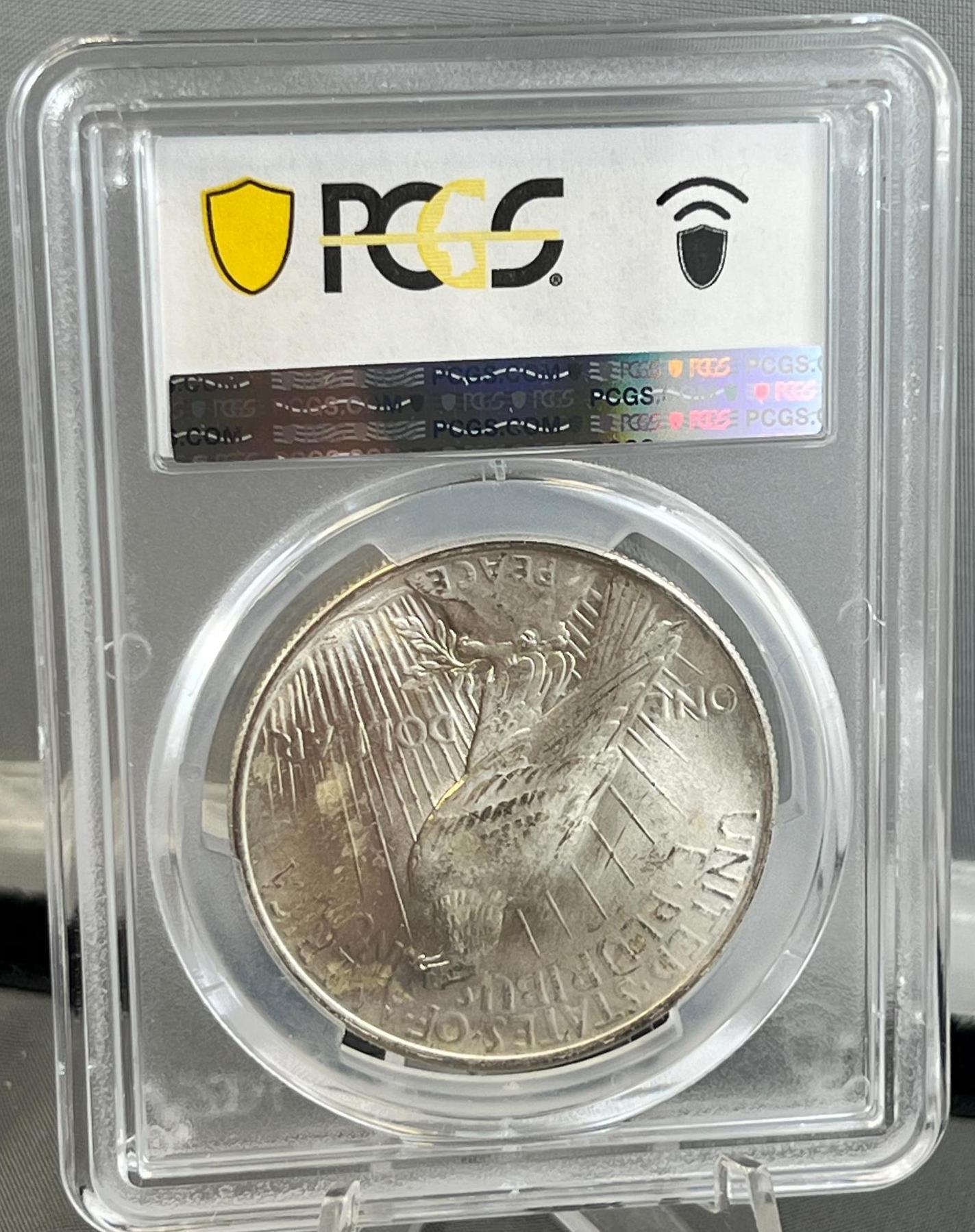 1924 Peace Dollar in PCGS MS63 holder