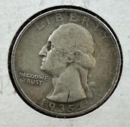 1935-D Washington Quarter, 90% silver