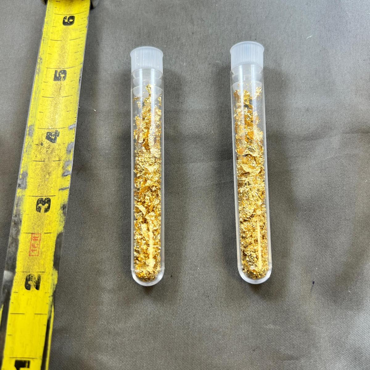 2- vials of gold flake