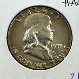 1955 Franklin Half Dollar, 90% Silver