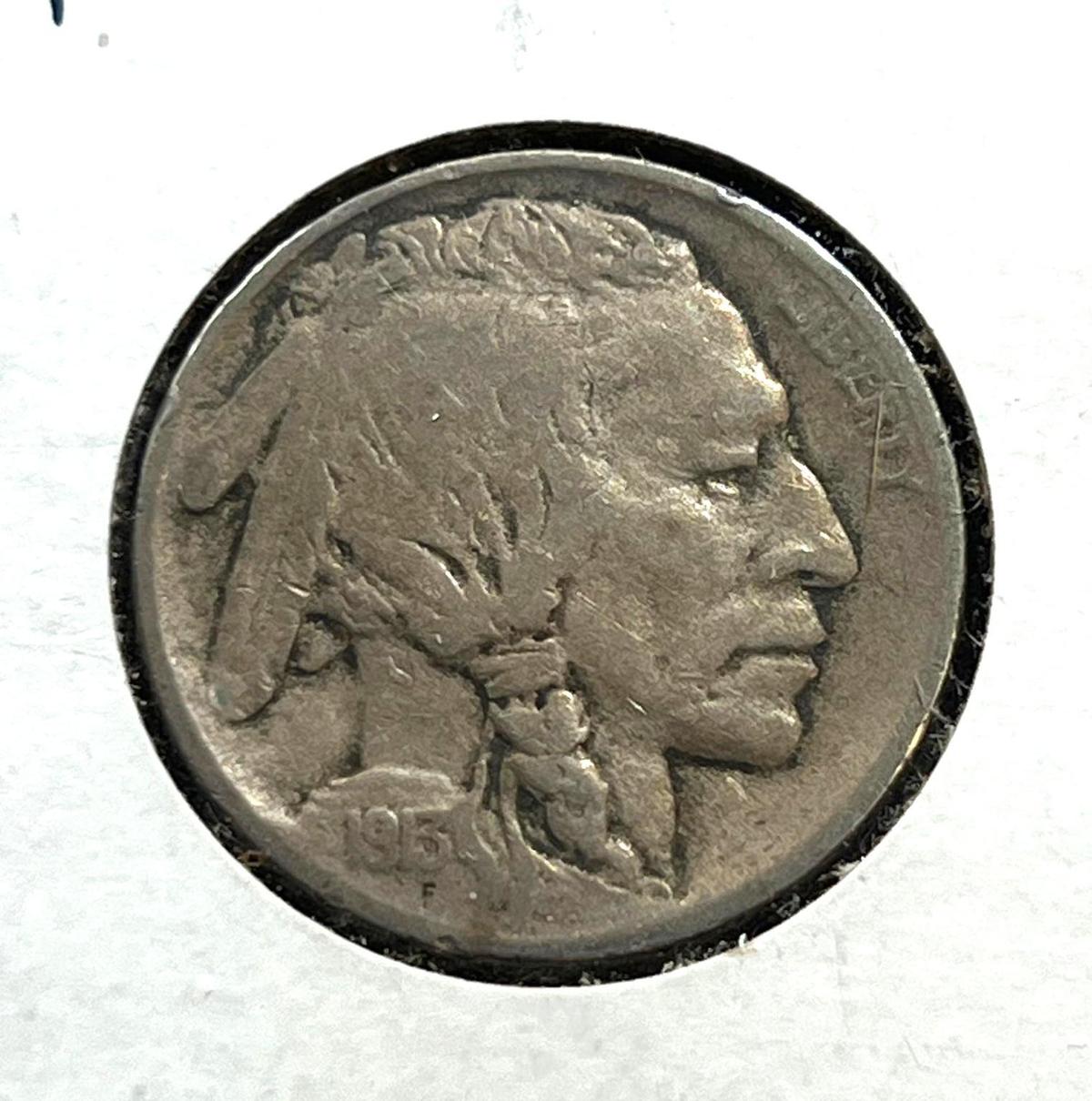 1913 Type 1 Buffalo Nickel (Raised Mound)