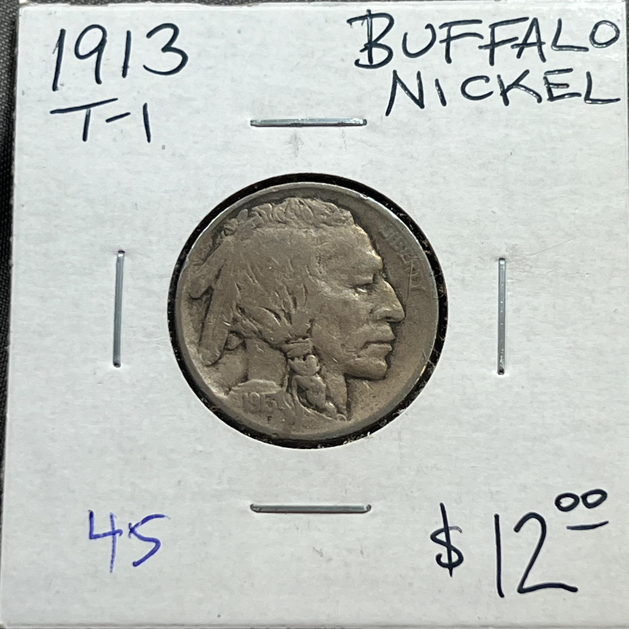 1913 Type 1 Buffalo Nickel (Raised Mound)