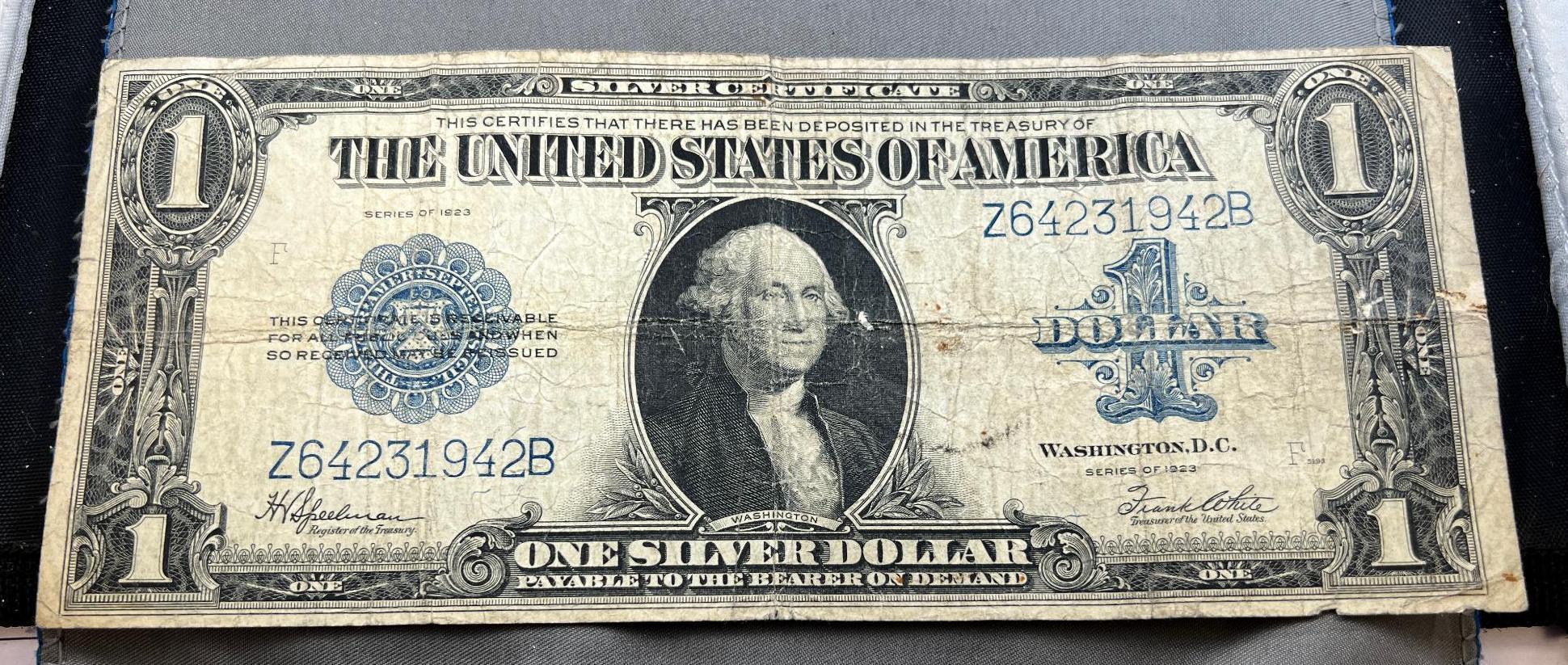 LARGE SIZE 1923 One Dollar Silver Certificate, Horse Blanket