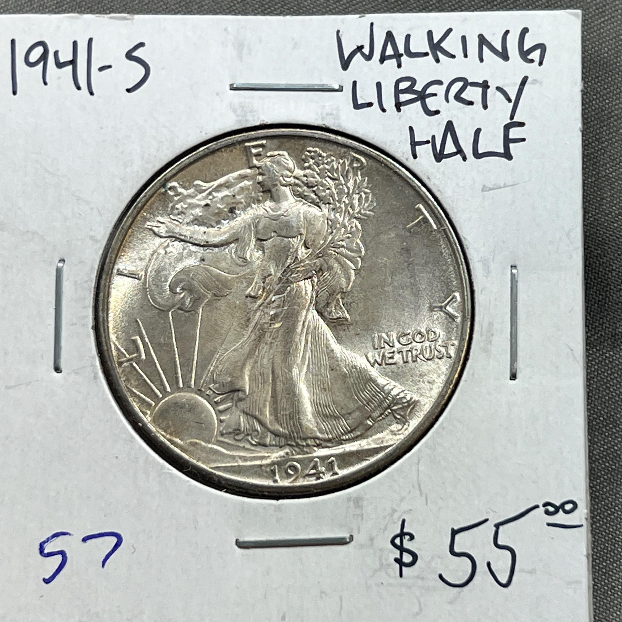 1941-S Walking Liberty Half Dollar, 90% Silver