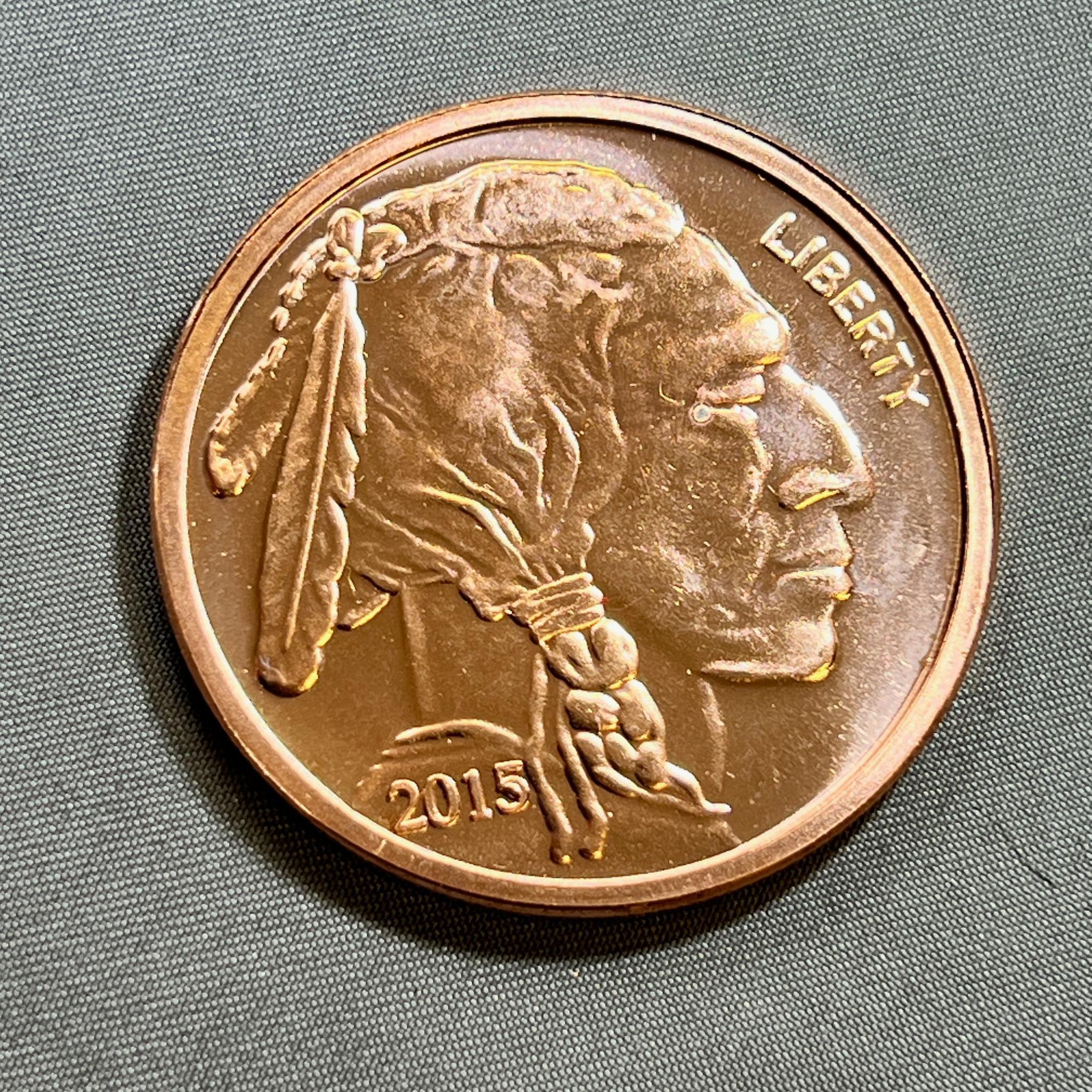 ONE OUNCE .999 COPPER ROUND, Buffalo