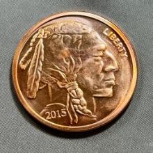 ONE OUNCE .999 COPPER ROUND, Buffalo