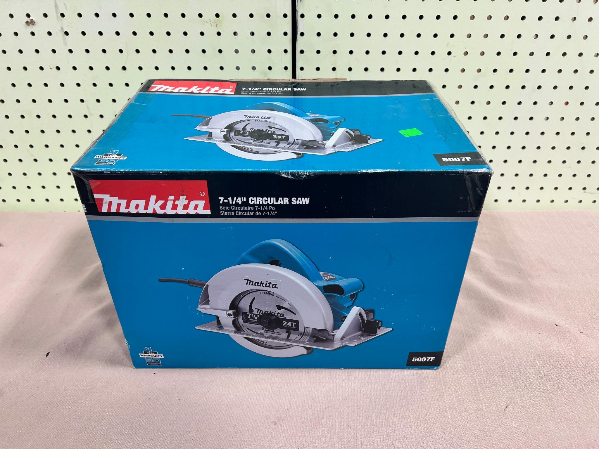 Makita model 5007F 7 1/4 inch circular saw, unused in box