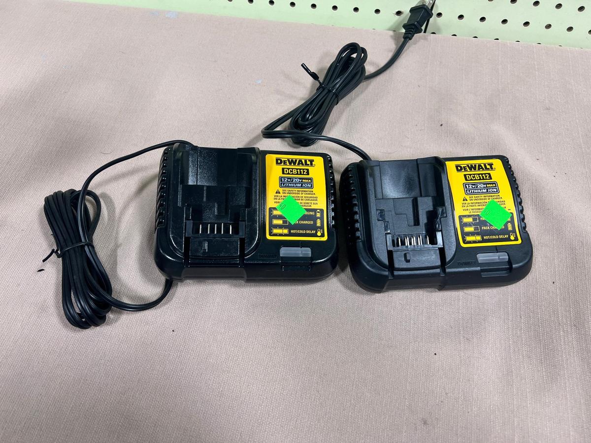 2- Unused Dewalt DCB112 12v/20v Chargers