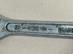 Diamond 18 inch adjustable wrench