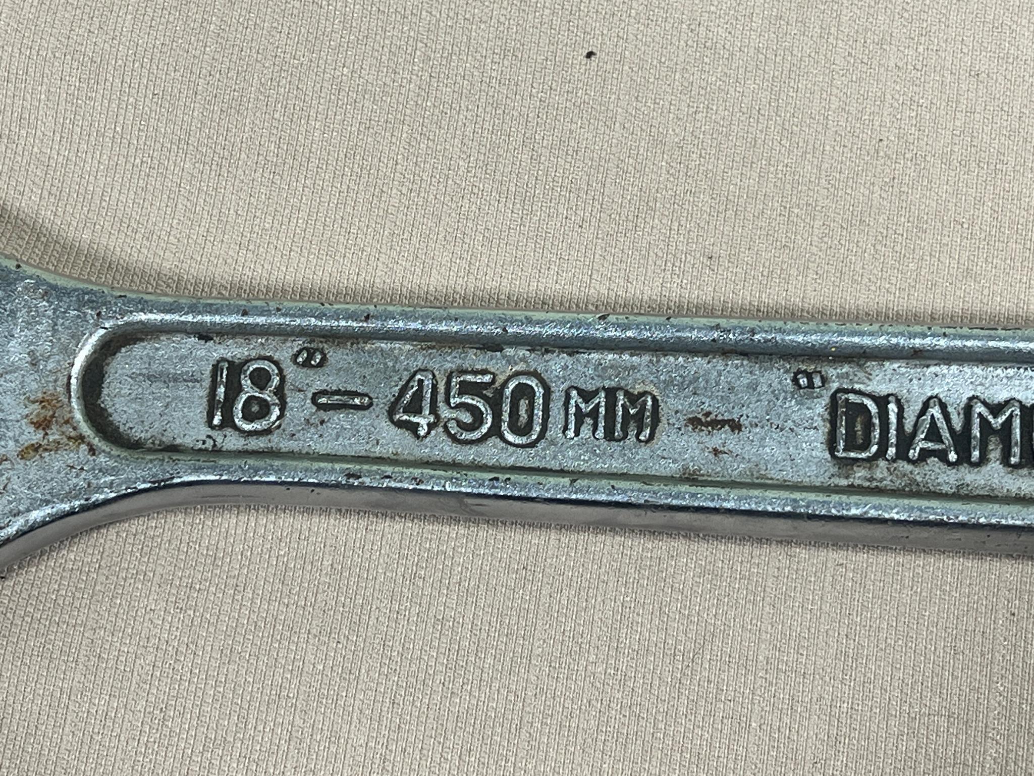 Diamond 18 inch adjustable wrench