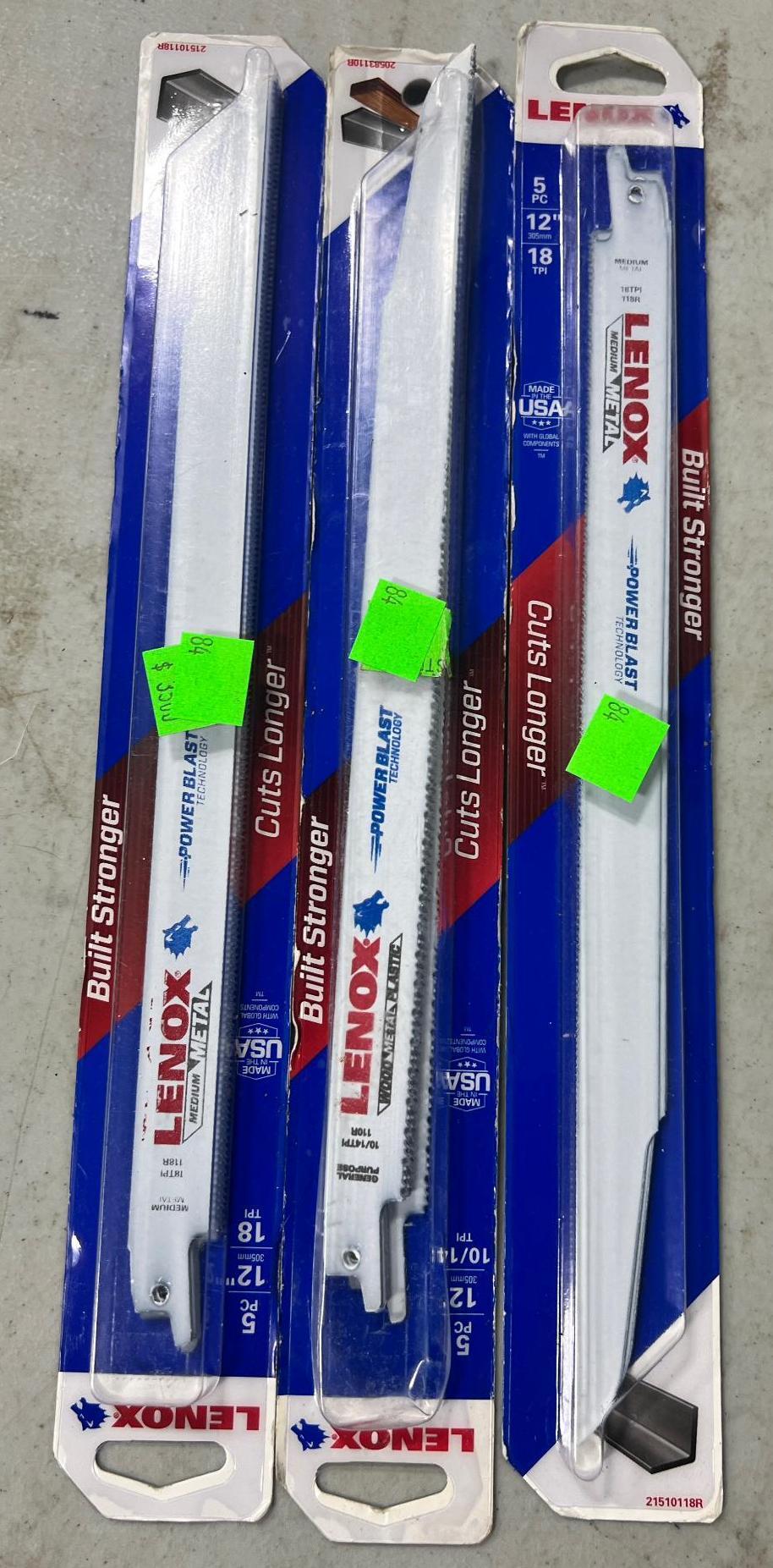 3- Packs Lenox 12 inch Recip. saw blades