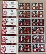 2001, 2002, 2003, 2004, 2005, and 2006 COMPLETE SILVER Proof Sets, LOADS OF 90% SILVER