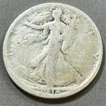 Very Worn 1944 (modified date) Walking Liberty Half Dollar