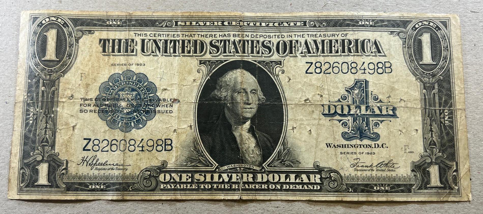 LARGE SIZE 1923 One Dollar Silver Certificate