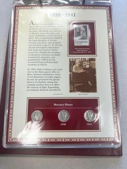 PCS Stamps and Coin Mercury Dime set, includes 6 Mercury Dimes and some stamps