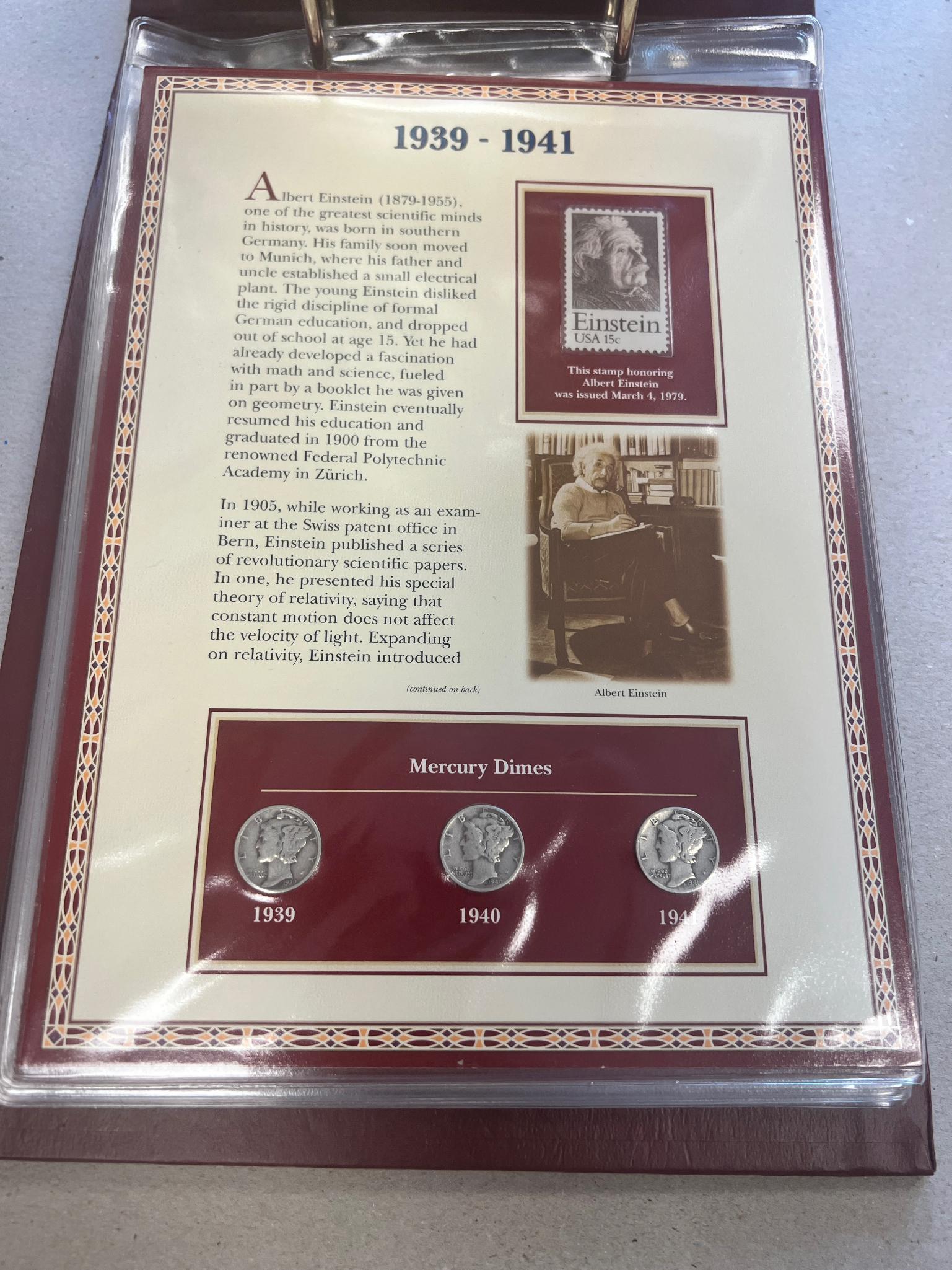PCS Stamps and Coin Mercury Dime set, includes 6 Mercury Dimes and some stamps