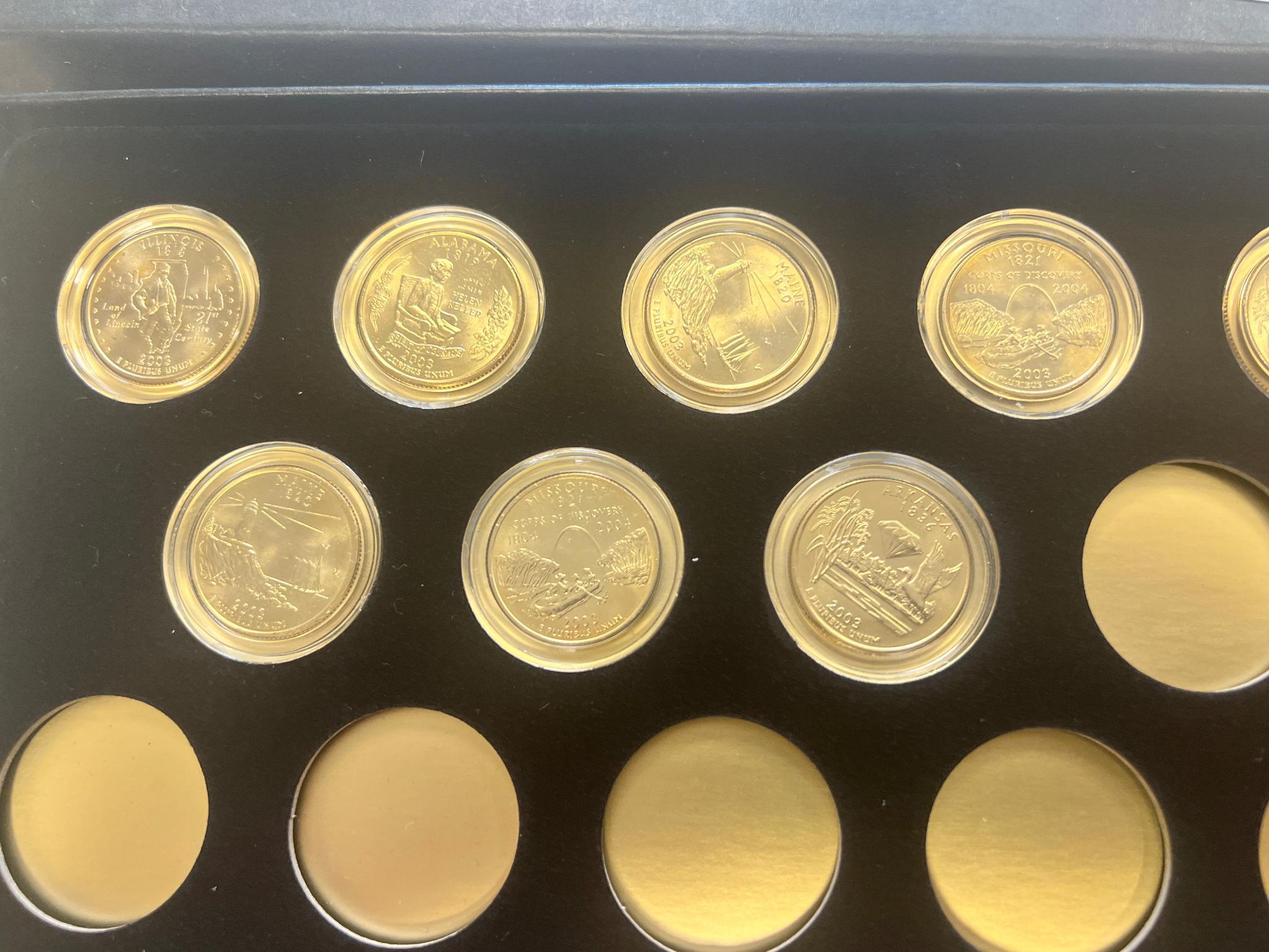 2001 24K Plated P and D State Quarter set
