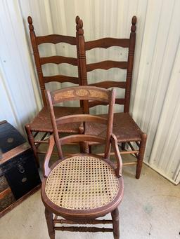 3 Caned Chairs 2 are Rush style