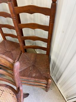 3 Caned Chairs 2 are Rush style