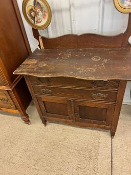Dry Sink dovetailed, casters needs restored 29" tall x 33" wide