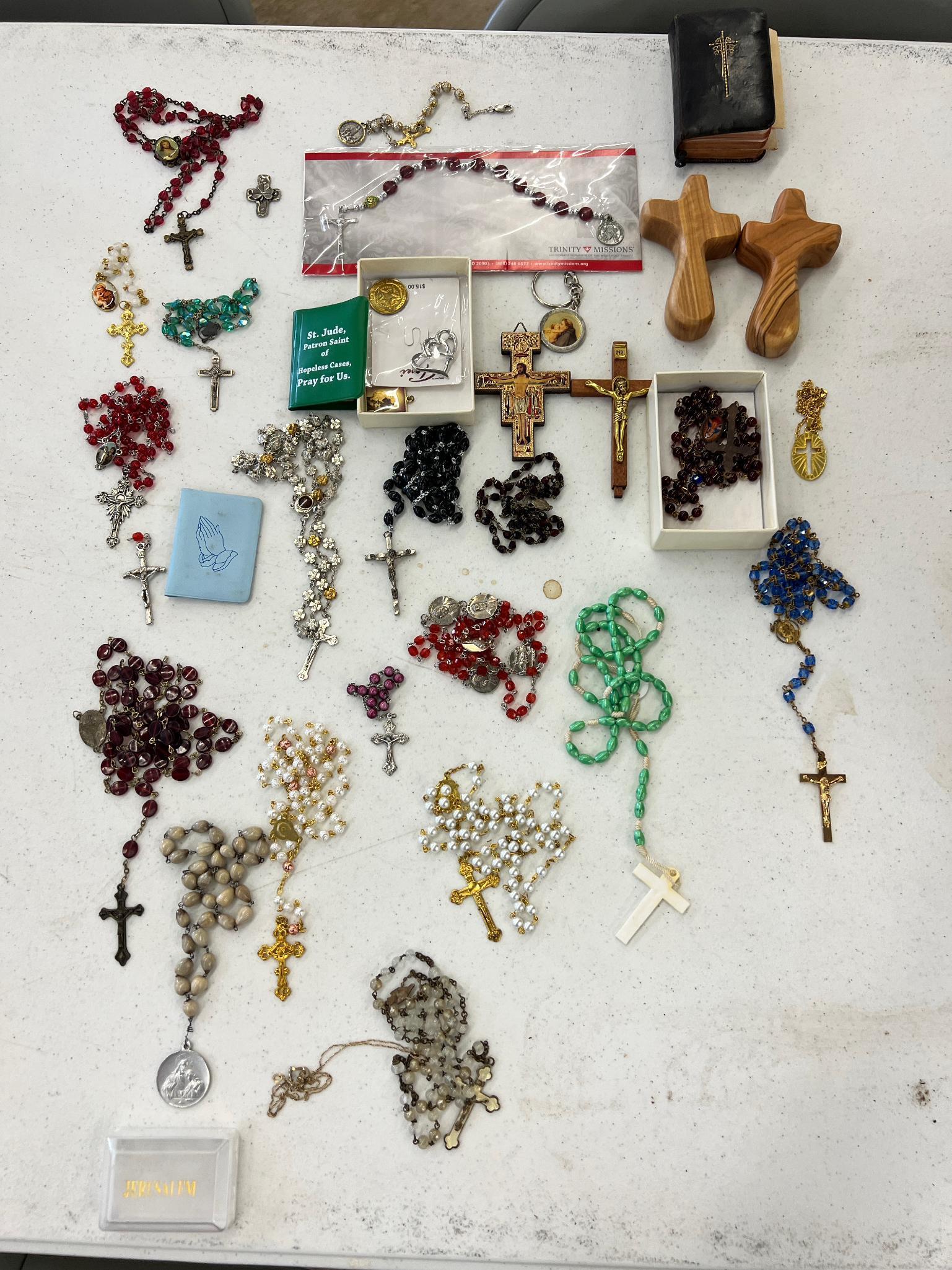 Rosaries - Large lot and additional religious items