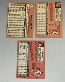 1969 Topps lot of 3,  Willie Mays, Carl Yaz Yastrzemski, and Jim Palmer