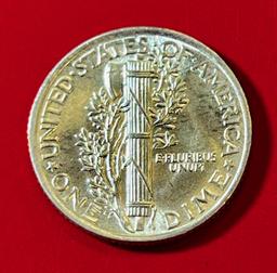 1941 Mercury Dime, BU, Split Bands