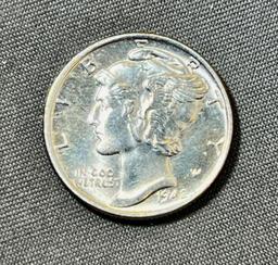 1942 Mercury Dime, BU, Split Bands
