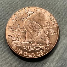 ONE OUNCE .999 COPPER ROUND