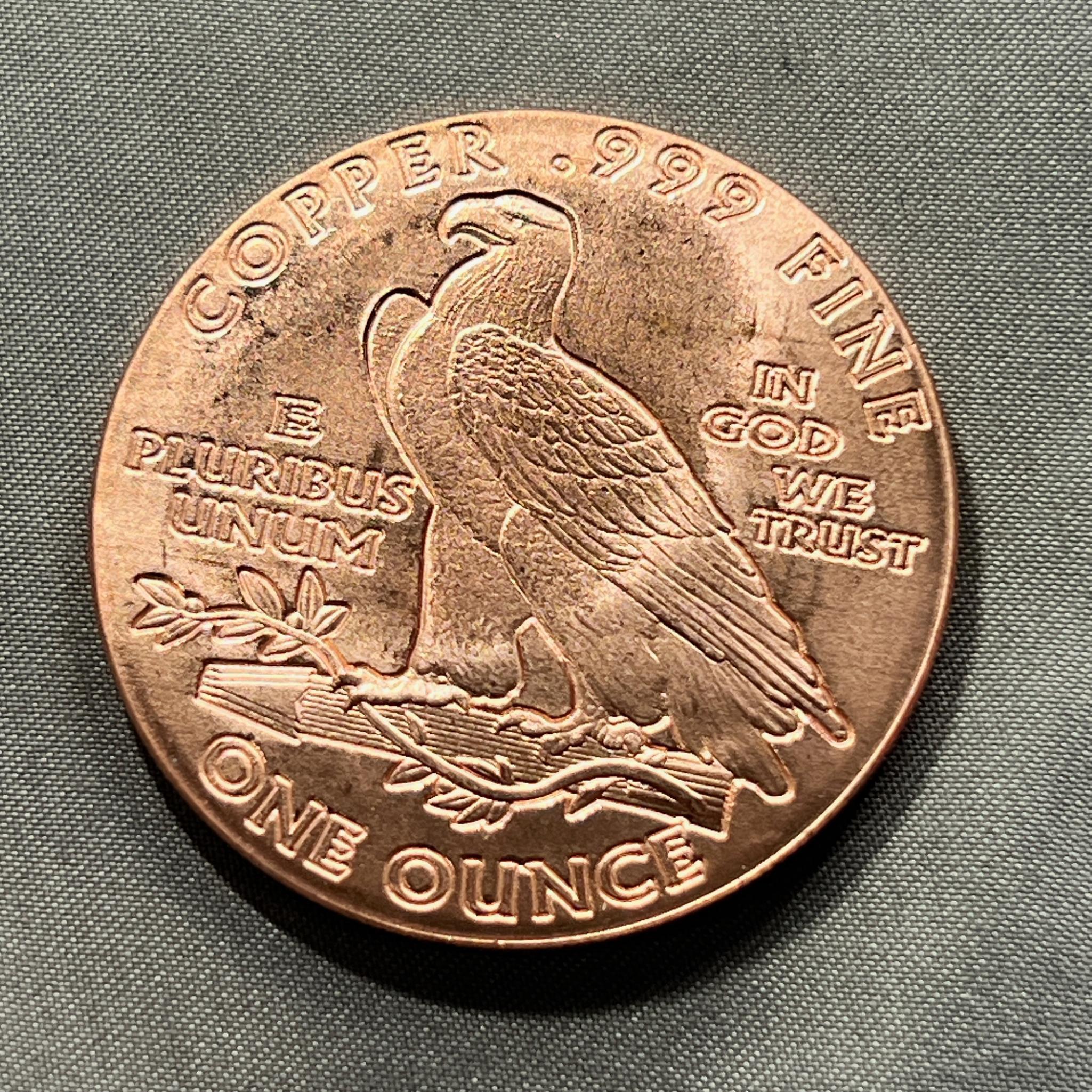 ONE OUNCE .999 COPPER ROUND